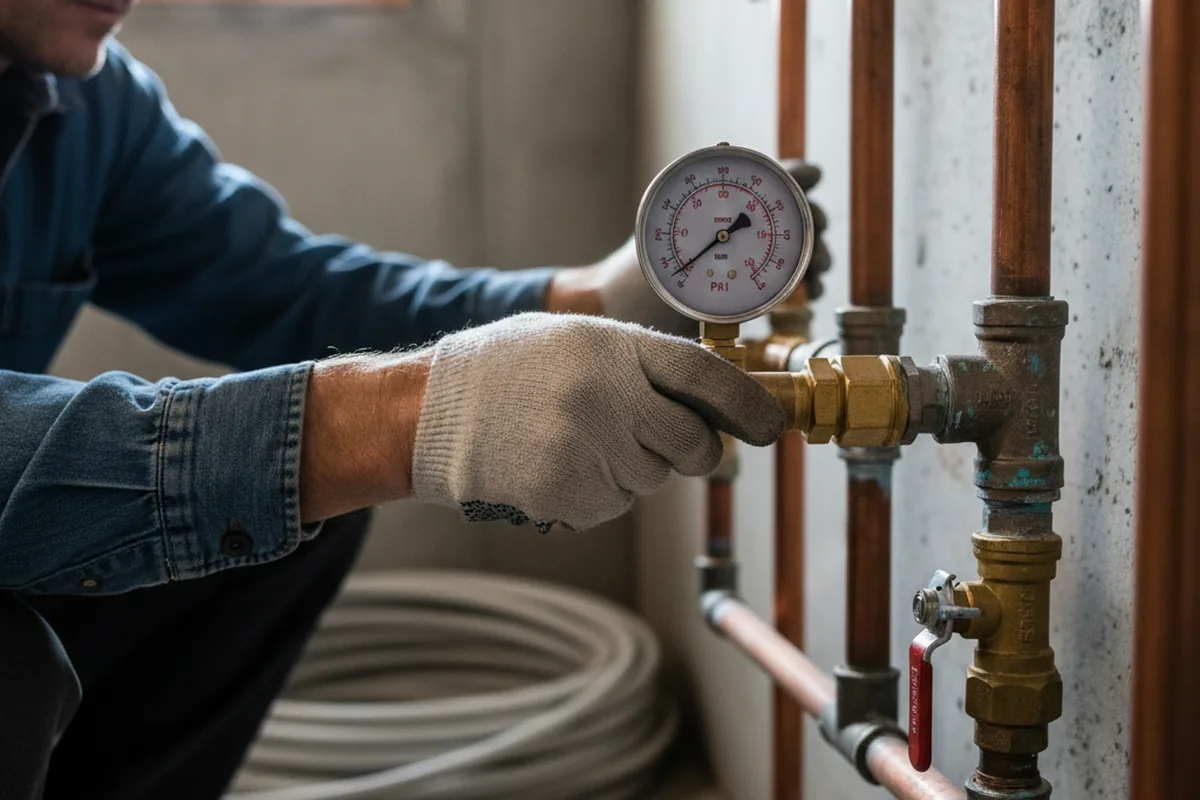 Pressure testing a repaired line during Water Line Repair in Claudville