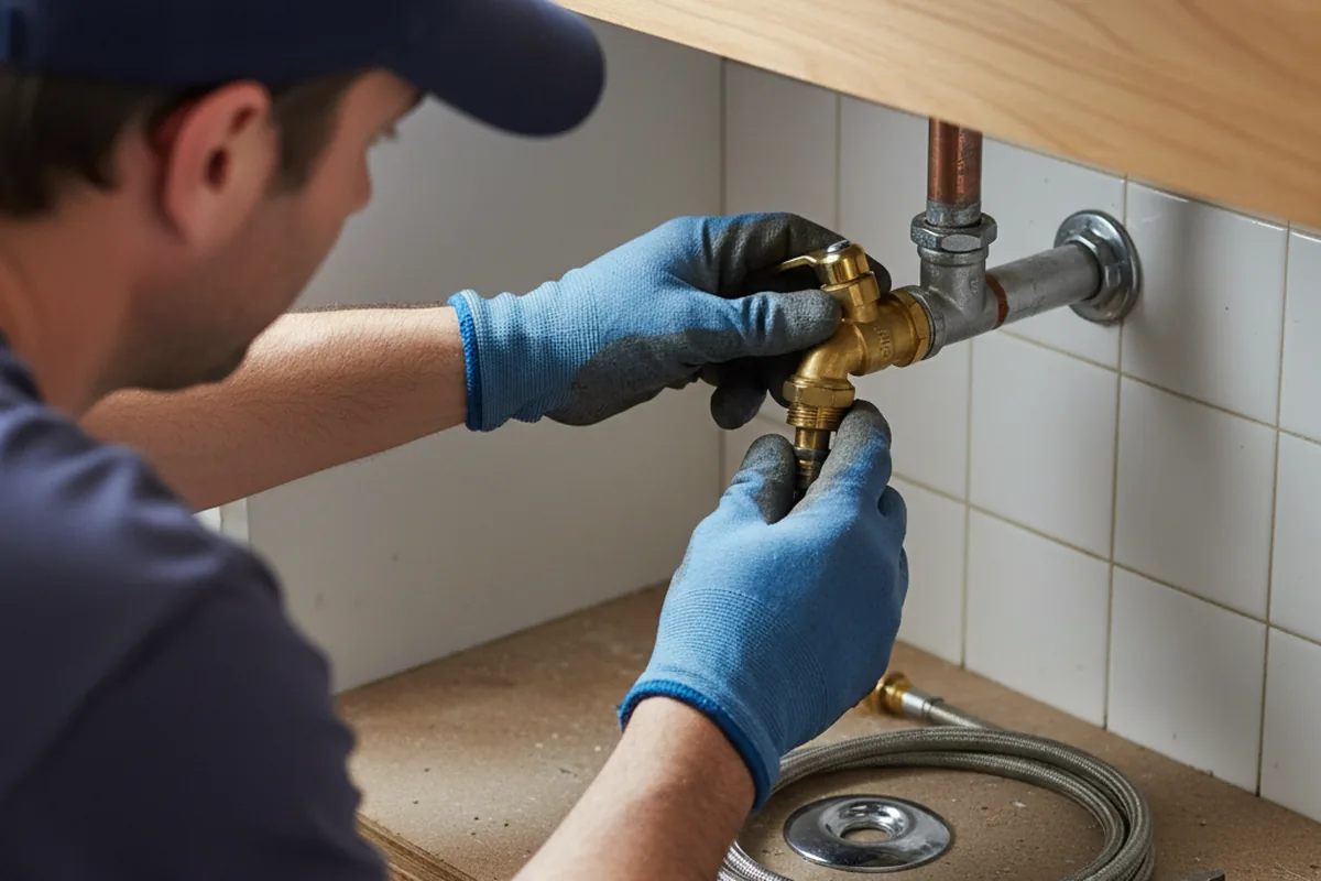 Shutoff valve and fitting work during Emergency Plumbing in Claudville